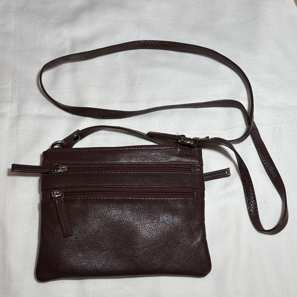 Chic Brown Leather Crossbody Bag